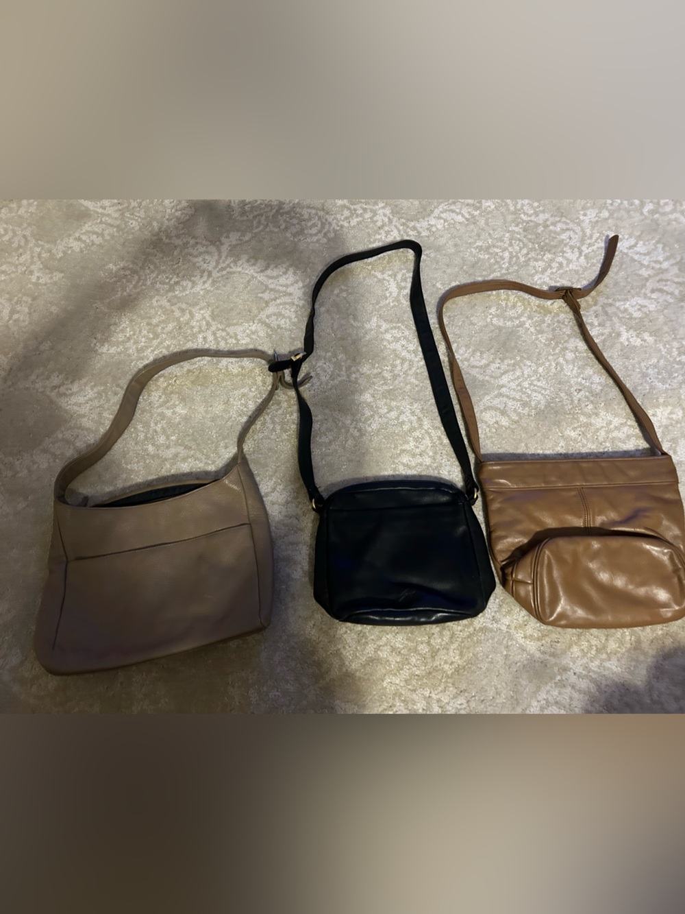 Bundle of 3 leather Stone Mountain shoulder/crossbody purse bags.